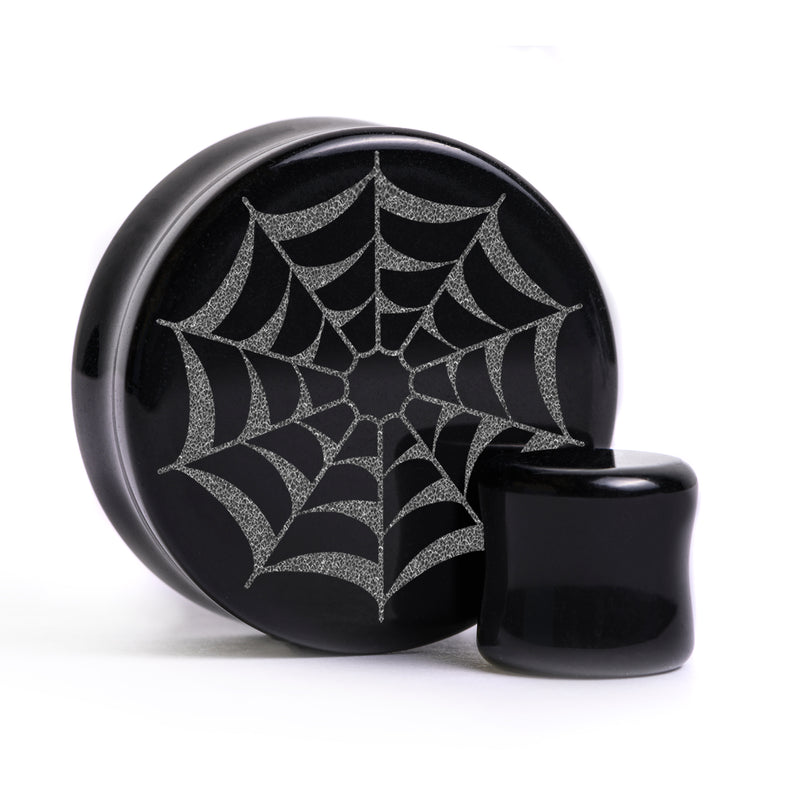 Web Plug / Calibre - Verre noir | Double flare à face plate