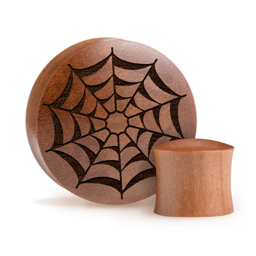 Web Plug / Gauge - Saba Wood | Konvexe Doppelaufgeweitet
