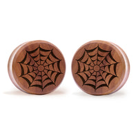 Web Plug / Gauge - Saba Wood | Doppelaufgeweitet mit flachem Gesicht