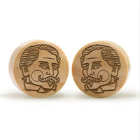 Gent Tattoo Plug / Gauge - Crocodile Wood | Convex Double Flare - Lasered To Order In House At Custom Plugs HQ