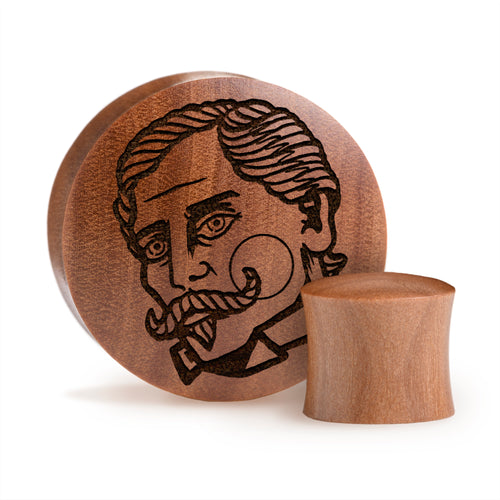 Gent Tattoo Plug / Gauge - Saba Wood | Konvexe Doppelaufgeweitet