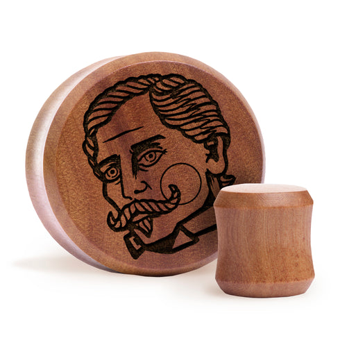 Gent Tattoo Plug / Gauge - Saba Wood | Doppelaufgeweitet mit flachem Gesicht