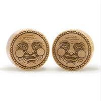 Plug Visage souriant / Gauge - Bois de crocodile | Double flare convexe