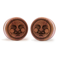 Happy Face Plug / écarteur - Bois de Saba | Double évasement à face plate