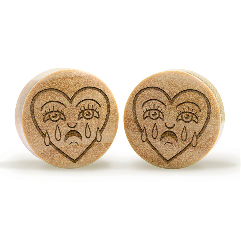 Broken Heart Plug / Gauge - Bois de crocodile | Double flare convexe