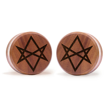 Ohm Plug / Gauge - Saba Wood | Doppelaufgeweitet mit flachem Gesicht