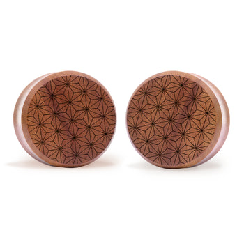 Leviathan Cross Plug / Gauge - Silber Inlay Ebony Wood | Konvexe Doppelaufgeweitet