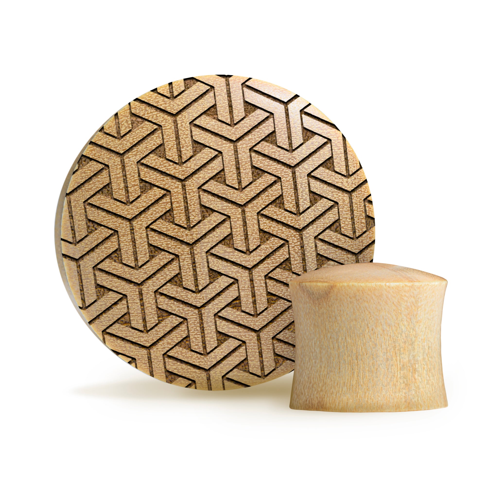 Kikkou Plug / Gauge - Crocodile Wood | Convex Double Flare - Lasered To Order In House At Custom Plugs HQ