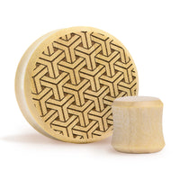Kikkou Plug / Gauge - Bois de crocodile | Double évasement à face plate