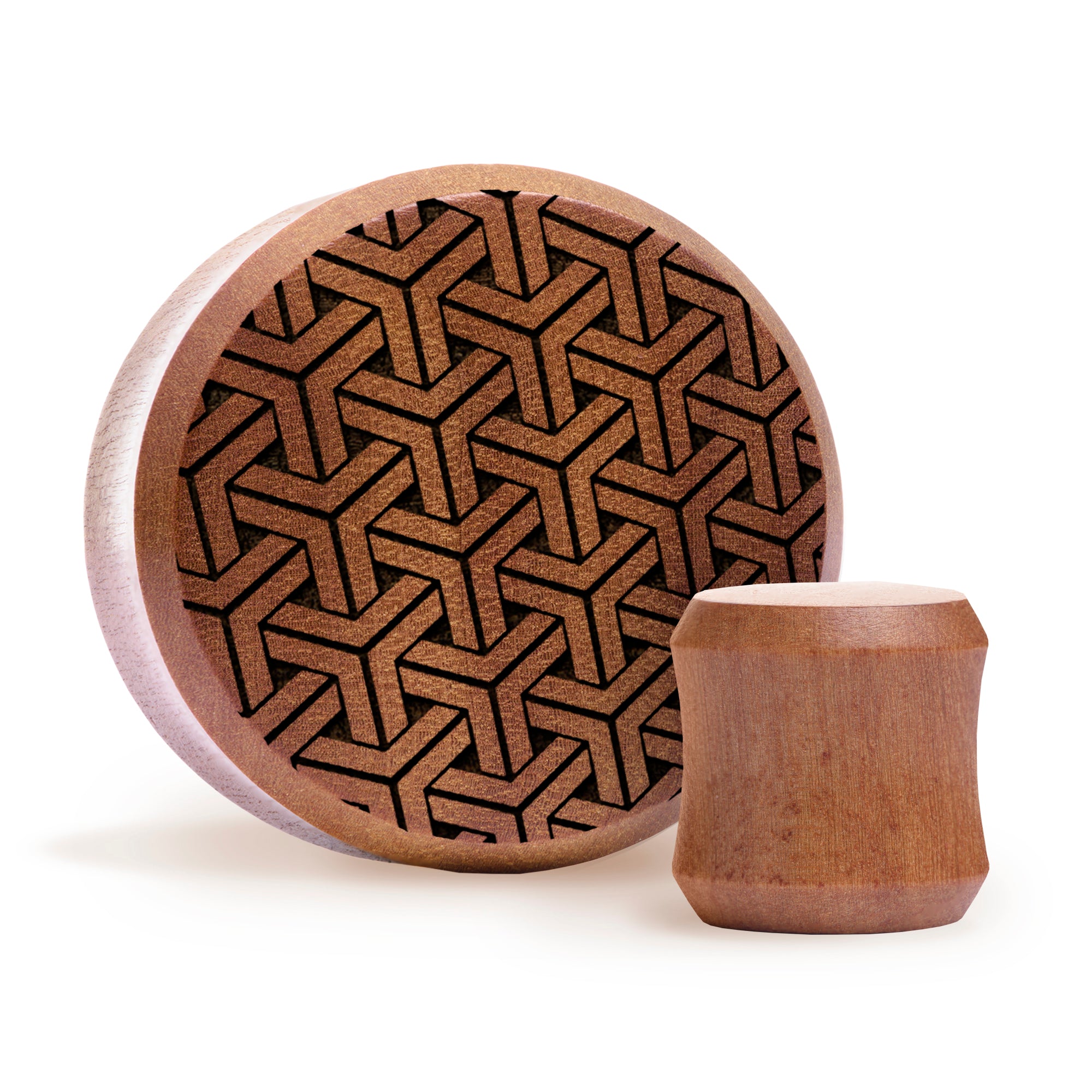 Kikkou Plug / Gauge - Saba Wood | Doppelaufgeweitet mit flachem Gesicht