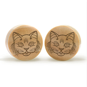 Kitty Cat Plug / Gauge - Crocodile Wood | Convex Double Flare