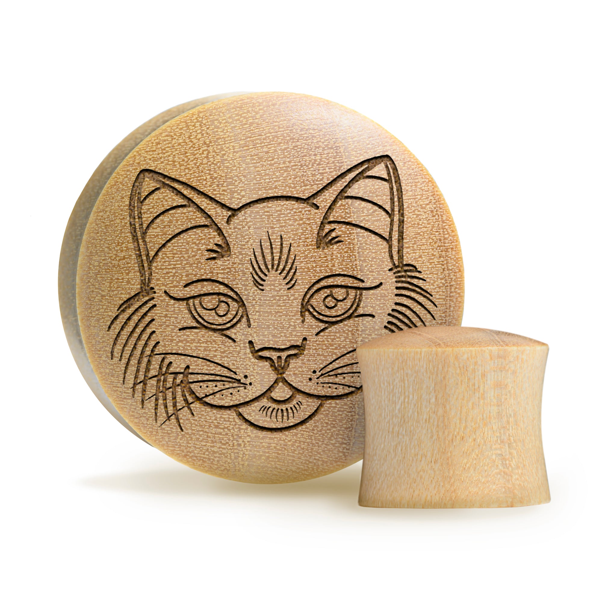 Kitty Cat Plug / Gauge - Krokodilholz | Konvexe Doppelaufgeweitet