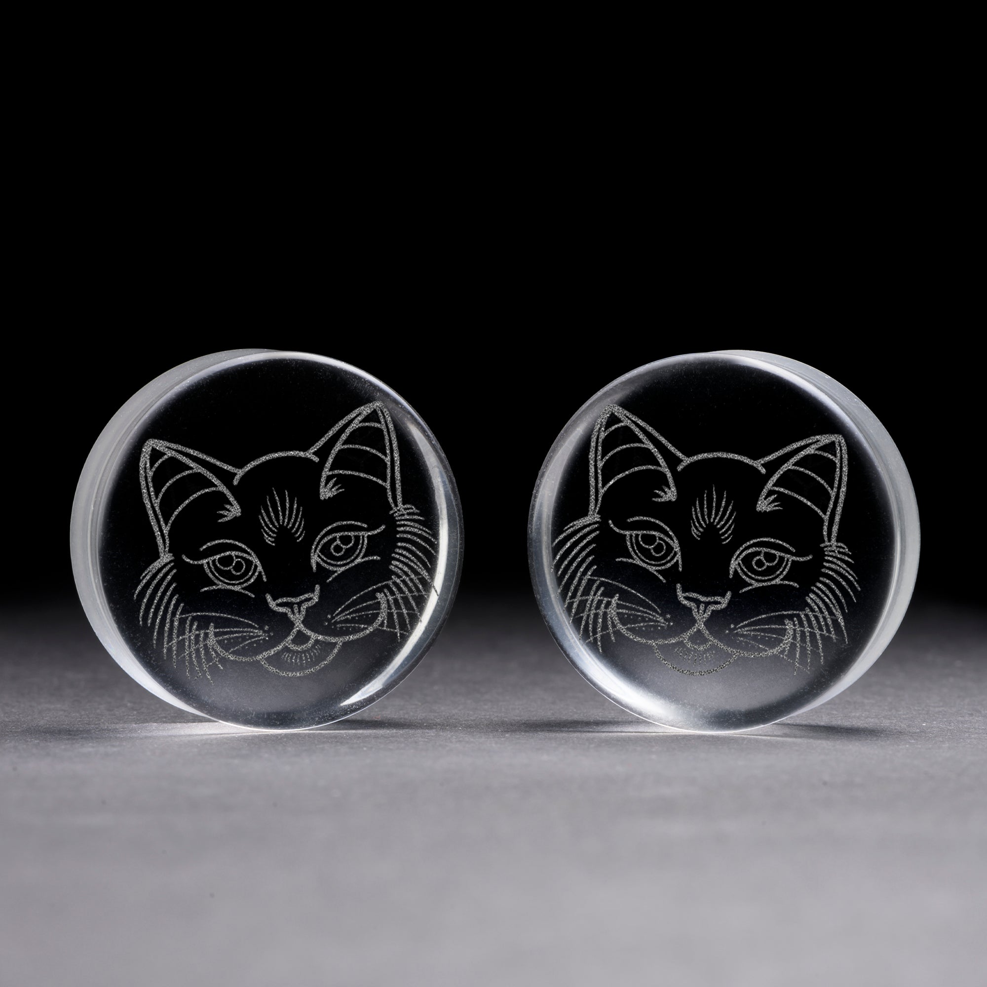 Shark Plug / Gauge - Teardrop Black Glass | Flat Faced Double Flare