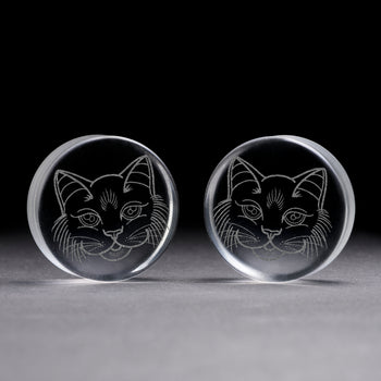 Bondage Plug / Gauge - Clear Glass | Doppelaufgeweitet mit flachem Gesicht