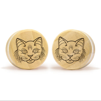Kitty Cat Plug / Gauge - Crocodile Wood | Flat Faced Double Flare