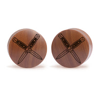Crosed Dolch Plug / Gauge - Saba Wood | Konvexe Doppelaufgeweitet