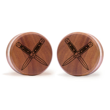 Snowflake Plug / Gauge - Saba Wood | Doppelaufgeweitet mit flachem Gesicht