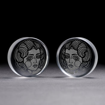 Alternative Grauer Katzenauge Single Flare Glas Plug / Gauge