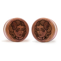 Lady Tattoo Plug / calibre - bois de Saba | double évasement à face plate