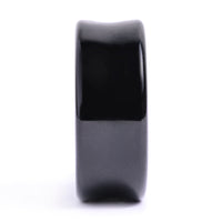 Barbed Wire Plug / Gauge - Black Glass | Flat Faced Double Flare - Lasered To Order In House At Custom Plugs HQ