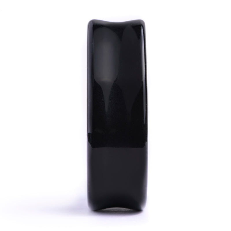 Plug Pivoine / Calibre - Verre Noir en Goutte | Double Flare à Face Plate