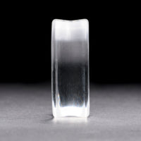 Traurige Gesichtsplug / gauge - klares Glas | Doppelaufgeweitet mit flachem Gesicht