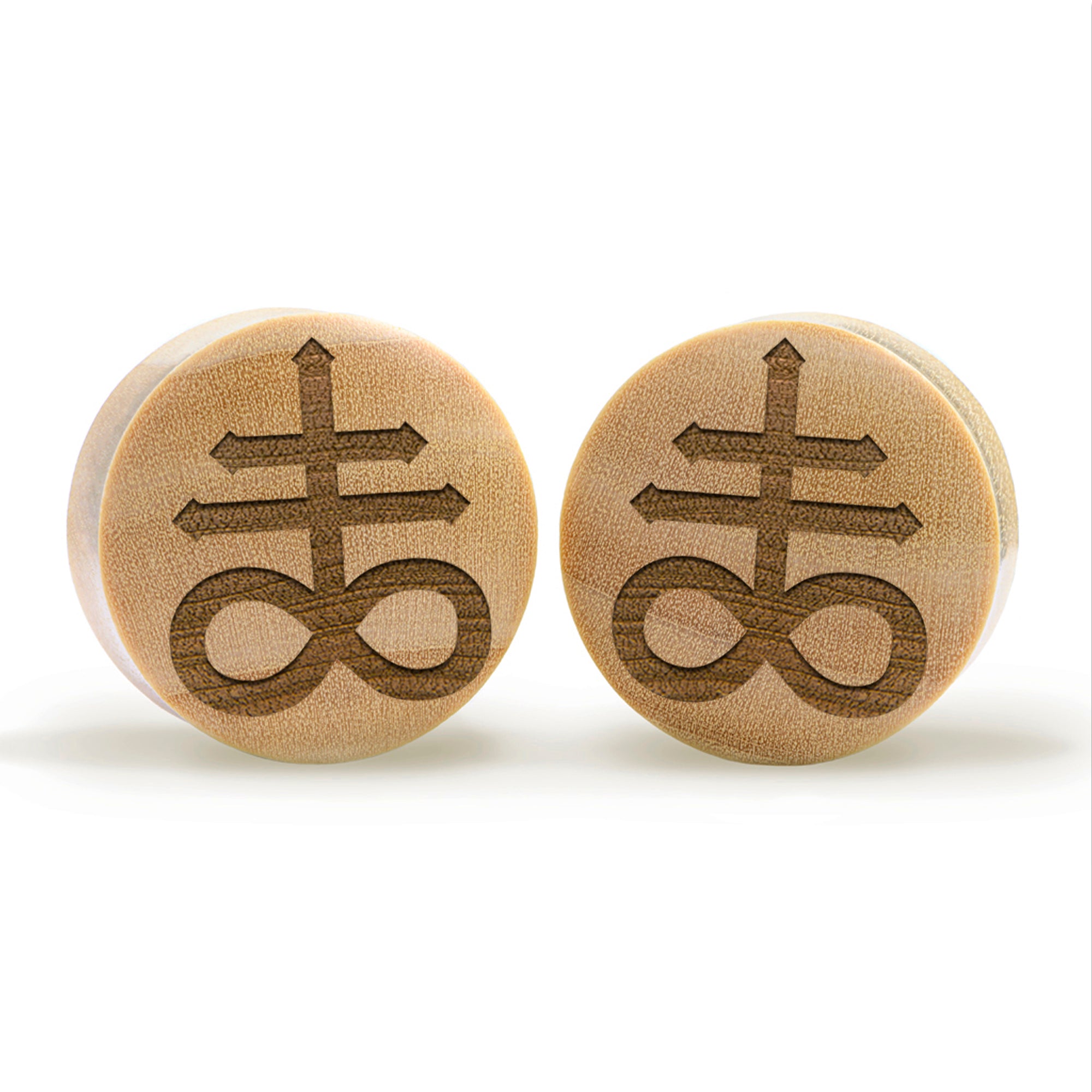 Starburst Mandala Zier Tattoo Plug / gauge - Saba Wood | Doppelaufgeweitet mit flachem Gesicht