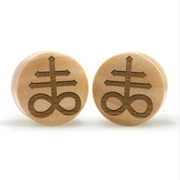 Leviathan Cross Plug / Gauge - Krokodilholz | Konvexe Doppelaufgeweitet
