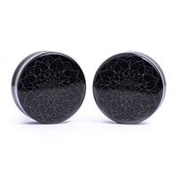 Mandala Plug / Jauge - Verre noir | Double flare à face plate