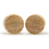 Mandala Plug / Gauge - Crocodile Wood | Convex Double Flare - Lasered To Order In House At Custom Plugs HQ