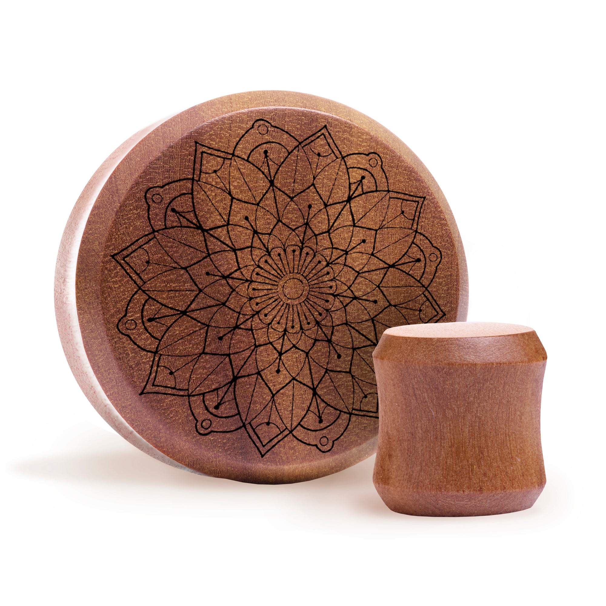 Mandala Plug / Gauge - Saba Wood | Flat Faced Double Flare