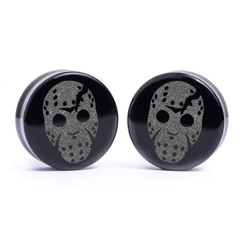 Crescent Moon Gold Inlay Wood Plug - Custom Plugs, Ear Plugs, Gauges, Stretched Ears