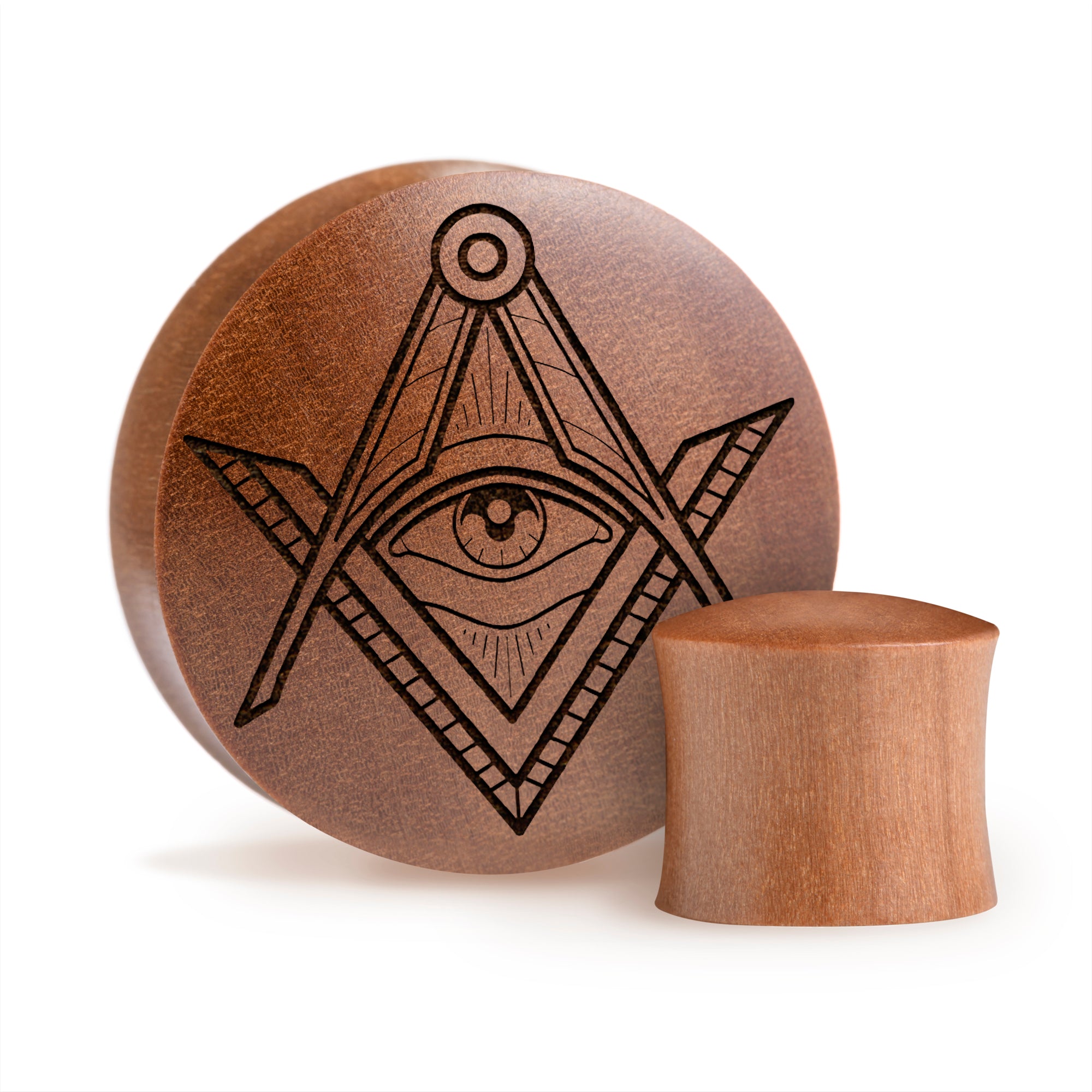 Illuminati Plug / Gauge - Saba Wood | Konvexe Doppelaufgeweitet