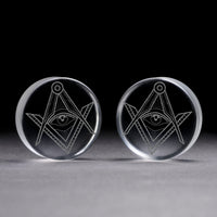 Illuminati Plug / Gauge - Clear Glass | Flat Faced Double Flare - Lasered To Order In House At Custom Plugs HQ