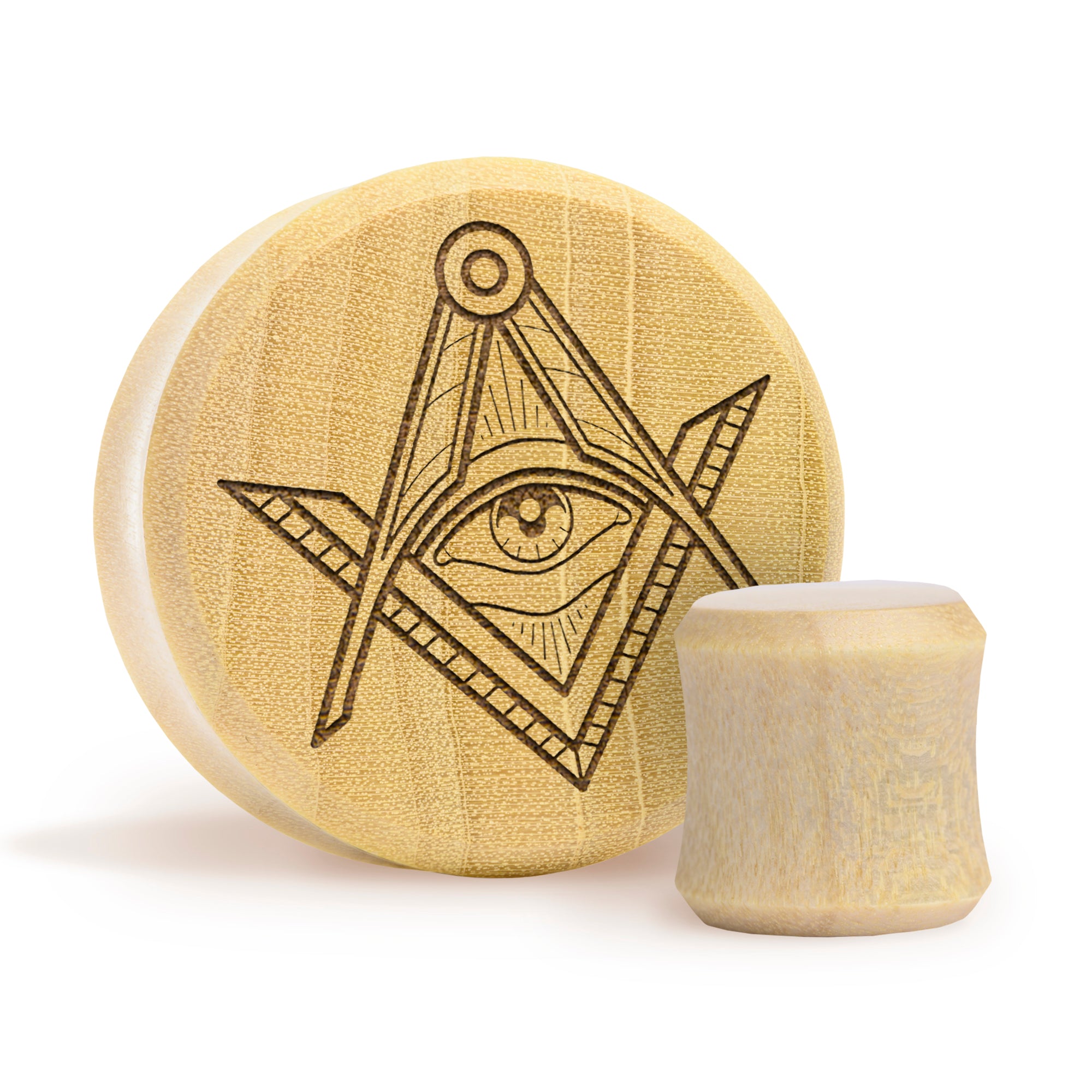 Illuminati Plug / Gauge - Krokodilholz | Doppelaufgeweitet mit flachem Gesicht