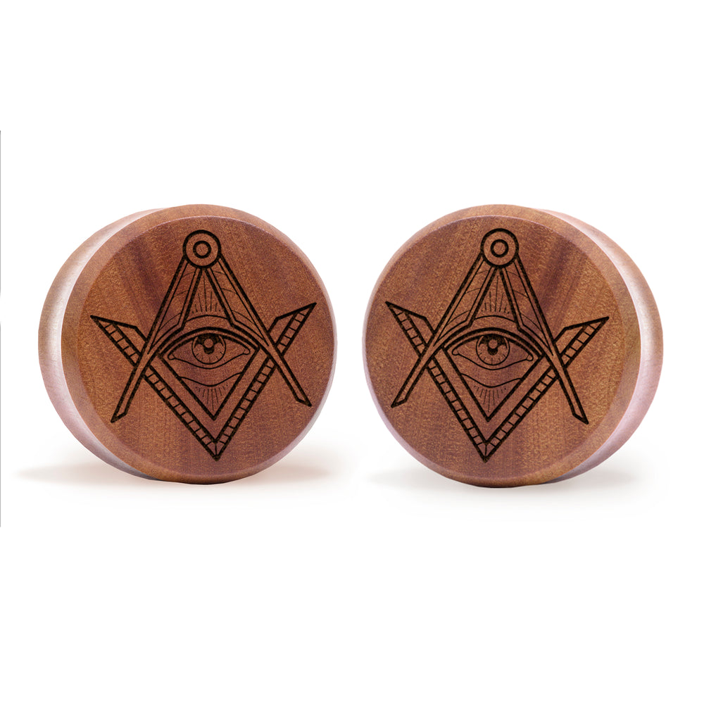 Illuminati Plug / Gauge - Saba Wood | Doppelaufgeweitet mit flachem Gesicht