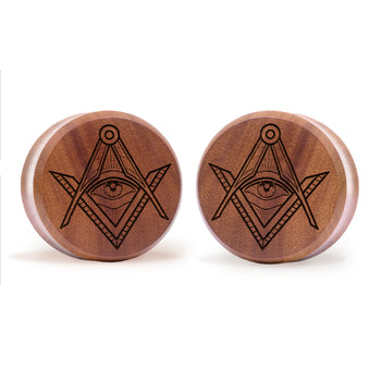 Starburst Mandala Zier Tattoo Plug / gauge - Saba Wood | Konvexe Doppelaufgeweitet