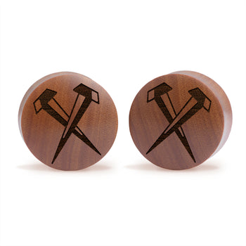 Nägel Plug / gauge - Saba Wood | Konvexe Doppelaufgeweitet