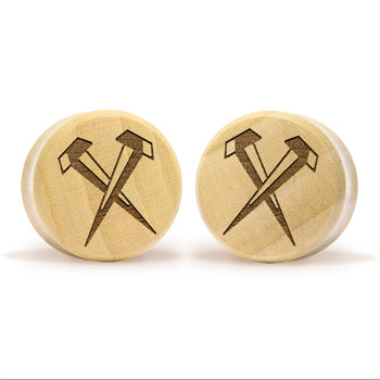 Nails Plug / Gauge - Crocodile Wood | Flat Faced Double Flare