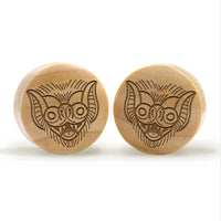 Plug Vision Nocturne / Gauge - Bois Crocodile | Double Flare Convexe