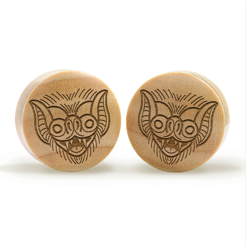 Plug Vision Nocturne / Gauge - Bois Crocodile | Double Flare Convexe