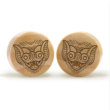Night Vision Plug / Gauge - Crocodile Wood | Convex Double Flare