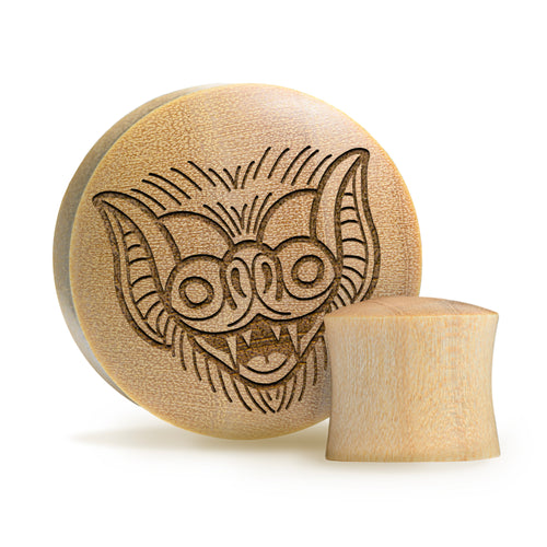Night Vision Plug / Gauge - Crocodile Wood | Convex Double Flare
