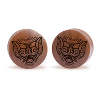 Night Vision Plug / Gauge - Saba Wood | Convex Double Flare - Lasered To Order In House At Custom Plugs HQ