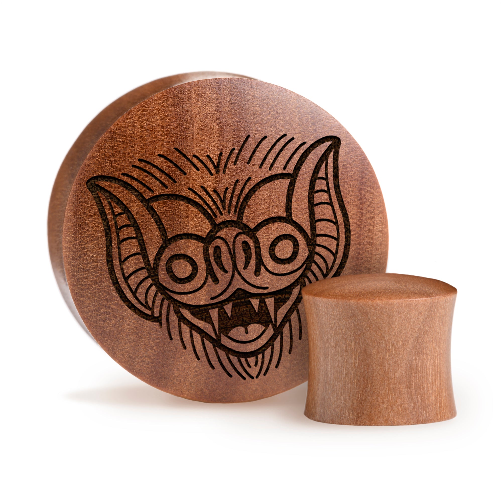 Nachtsicht Plug / gauge - Saba Wood | Konvexe Doppelaufgeweitet