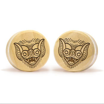 Night Vision Plug / Gauge - Crocodile Wood | Flat Faced Double Flare
