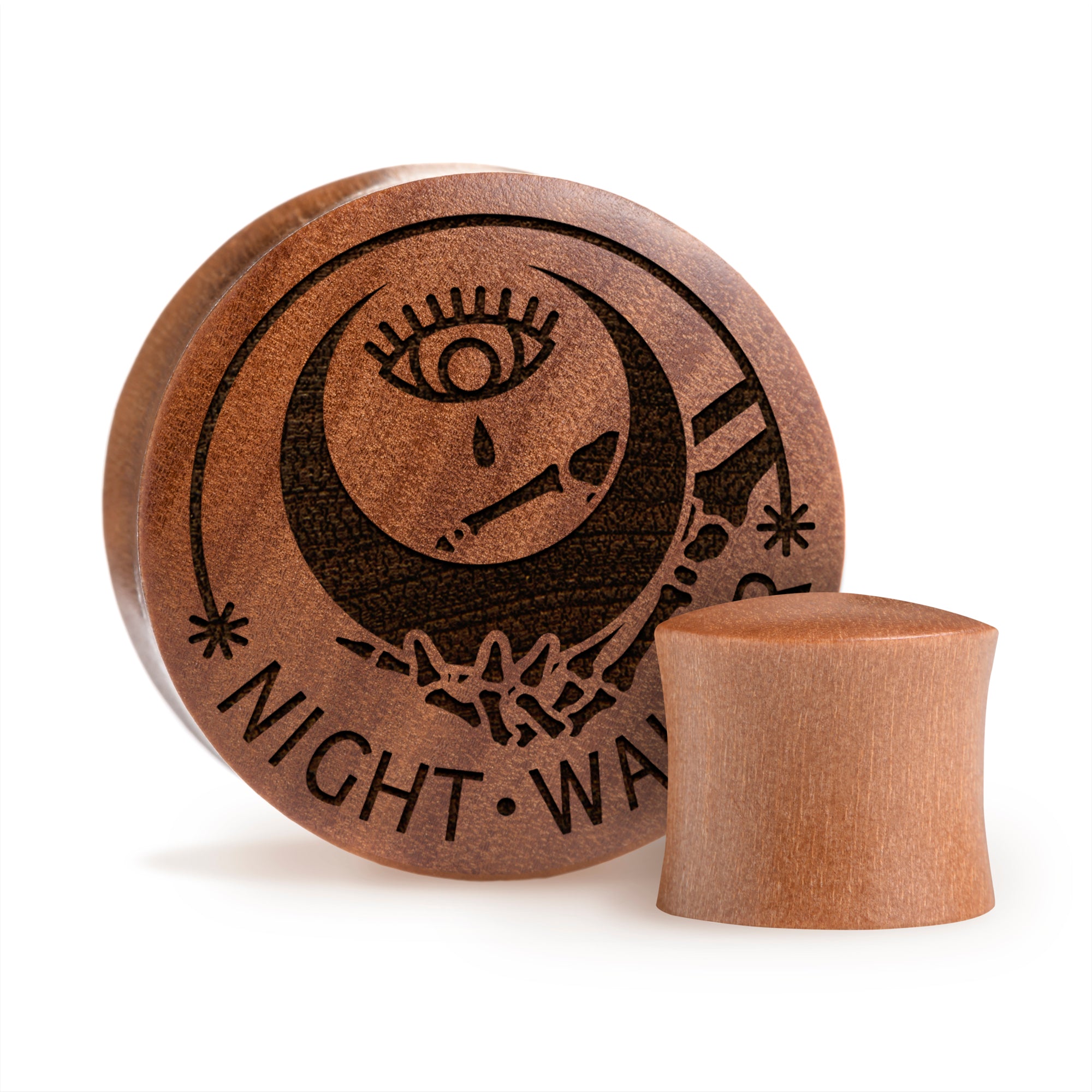 Night Walker Moon Plug / gauge - Saba Wood | Konvexe Doppelaufgeweitet