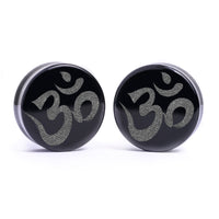 Ohm Plug / Gauge - Schwarzes Glas | Doppelaufgeweitet mit flachem Gesicht