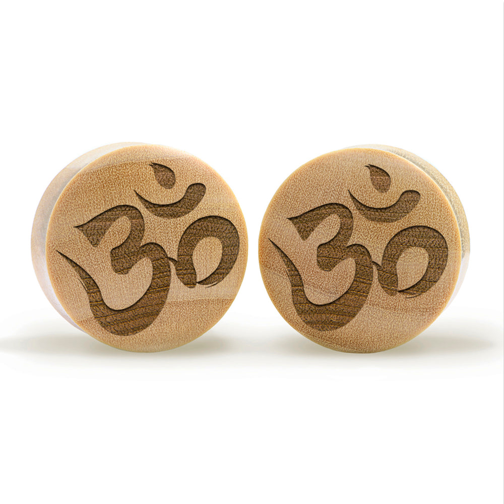 Ohm Plug / Gauge - Crocodile Wood | Convex Double Flare - Lasered To Order In House At Custom Plugs HQ