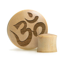 Ohm Plug / Gauge - Crocodile Wood | Convex Double Flare - Lasered To Order In House At Custom Plugs HQ